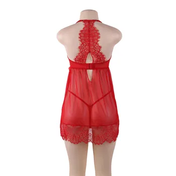 2020 Sexy Babydoll Erotski Lingerie donje crveno čipka plus size odijelo pidžama haljina prozirna выдалбливают ženska košulja donje rublje