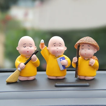 3 kom./compl. dekoracija automobila ukras debela budala redovnici Maitreja Buda figurica lutka slatka automobili home stol dekor pribor Poklon