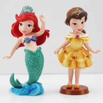 6 kom./lot Princeza brojke Snjeguljica Pepeljuga Jasmin zavijeni Bella Sirena Ariel za uljepšavanje model lutke poklon za djevojčice