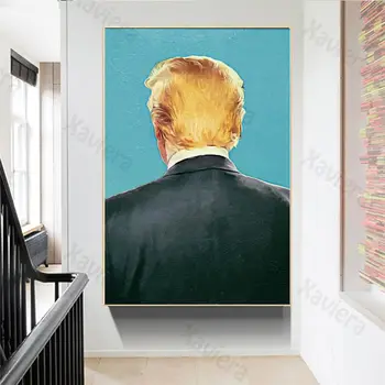 AMERIČKI predsjednik Donald Trump pogled straga plakat Nordic crtić wall art slika Home Decor spavaća soba najveća veličina platna Slikarstvo Zidne