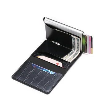 BISI GORO 2020 nositelj kreditne kartice, novčanik Muškarci Žene metal RFID stare aluminijske vrećice Crazy Horse PU kožna torbica za bankovne kartice