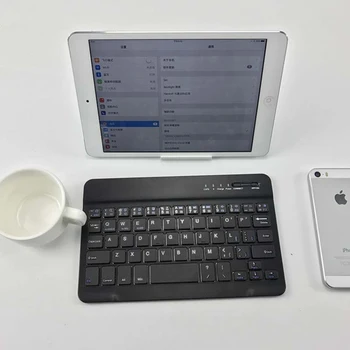 Bluetooth bežična tipkovnica tipkovnica za ipad tablet, Android, ios, Windows gumene kapice tipki punjiva tipkovnica s kožna torbica