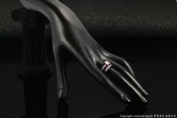 Crna boja zlata luksuz 2 rundi Bijoux moda koktel prsten kit pink trg kubni cirkonij nakit za poklon DWR578