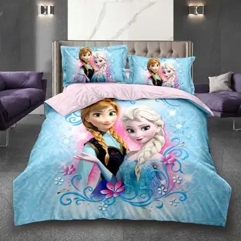 Disney smrznuto Elsa Anna pamuk crtani komplet posteljinu djeca djevojka dijete deka jastučnicu komplet posteljinu 2 / 3pcs soba Dekor poklon