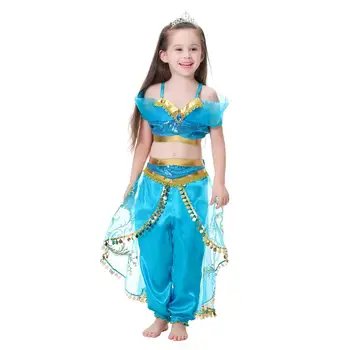 Djeca Anime Aladdin Princeza Jasmin Cosplay Kombinezon Djevojke Plešu Cosplay Neobične Haljine Party Halloween Kostimi Za Djevojčice