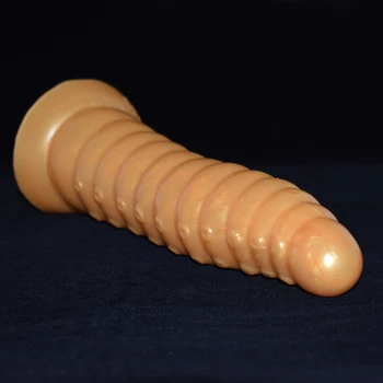 FRRK zlatno щупальце rebraste dildo dugačak penis vijak penis zakrivljen analni igračke G spot stimulacija seks igračke klitoris maser analni čep