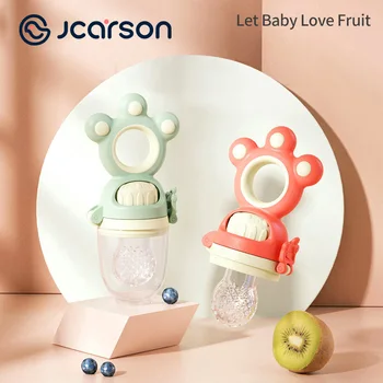 JCARSON Baby Teether Nipple Fresh Fruit Food Vegetable Bite Bag Pacifier Safe Eat Silicone Feeder Prehrani Oral imao sam dvije boce Teat