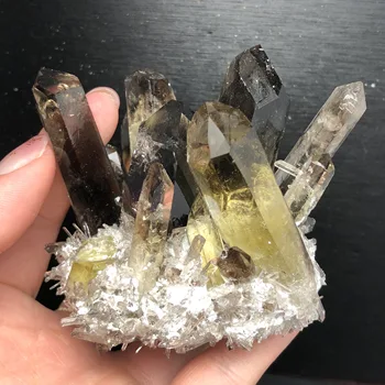 Jedinstveni prirodni smeđa prozirni kvarcni kristal klasteri mineralnih uzoraka, reiki iscjeljivanje lijep i umijeće uređenja doma