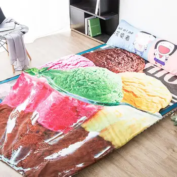 Kreativni crtani predložak deka povrća, voća štene nepravilnog ljeto deka poliester klima-uređaj baciti pokrivač za krevet/kauč