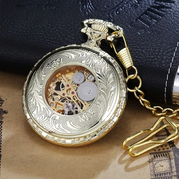 Mehanički džepni sat berba steampunk kostur rimski broj Reloj privjesak krug privjesak ručni biljka muškarci Mechanisch zakhorloge