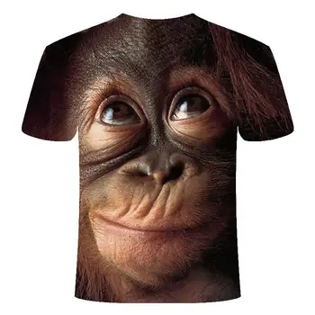 Nieuwste Animal 3D T-shirt Aap Korte Mouw Mannelijke Zomer vrhovima tees 3D Orangutan T shirt Voor Mannen Funny Kleding