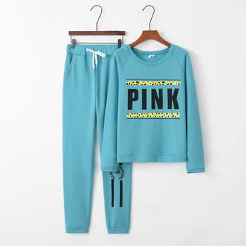 Pismo pink svjetlo 2020 novi dizajn moda topla rasprodaja odijelo skup žena sportski kostim iz dva dijela stil odjeće majica sportska odjeća