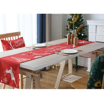 Print Marry Christmas Table Runner Elk Table Mat Izolacijskim Mat Božić Božićni Ukras Za Dom
