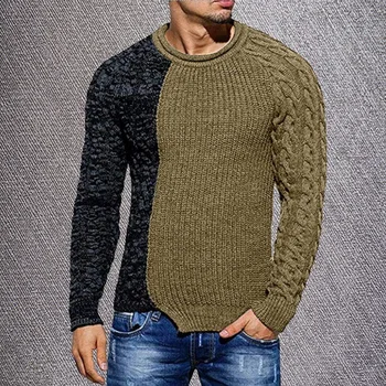 Puimentiua muška moda okrugli izrez individualnost odabir boje Divlje pulover tanak džemper univerzalni pulover tanak džemper