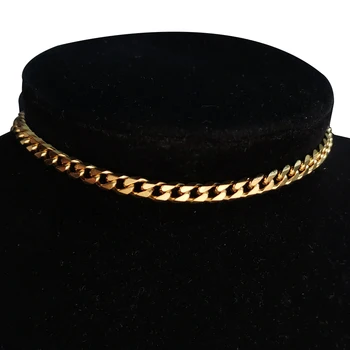 Punk Miami kubanski krug kratko choker ogrlice ovratnik Statemen zlatna boja nehrđajućeg čelika vrata ogrlice za žene nakit