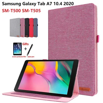 Torbica za Samsung Galaxy Tab A7 smart 2020-štand za SM-T500 / T505/T507 10.4 inča auto sna tableta cover s mekim filmom+ ručka