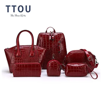 TTOU 6 kom./compl. luksuzni крокодиловые kožne kompozitni torbe kvalitetne torbe novčanik dizajner ženski ruksak torba obitelj