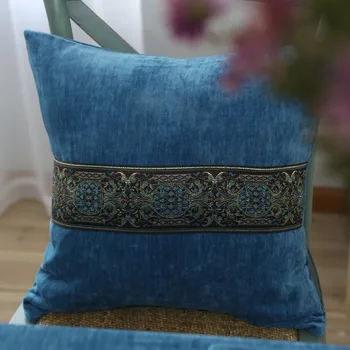 Vezeni divokoza jastuk Jastuk pune boje jastuk kauč jastuk noćni zračni stražnji jastuk jastučnicu plava bez jezgre