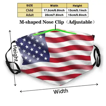 Zastava SAD-Maska Moda Ispis za Višekratnu upotrebu Smiješno Pm2.5 Filter Usta Maska Za Lice SAD-Amerika Zastave SAD-a Američka Zastava AMERIČKE Države