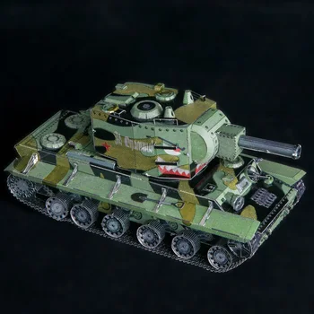Čelični golem MU Art Mold Metal DIY sovjetski tenk KV2 Super tank 3D lasersko rezanje zagonetke model zagonetke igračke za odrasle